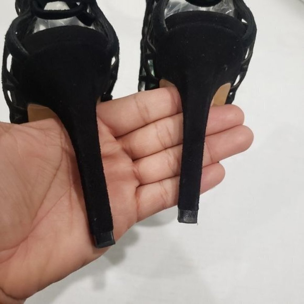 Zara Basic Collection Laser Cut Heeled Sandals Si… - image 5